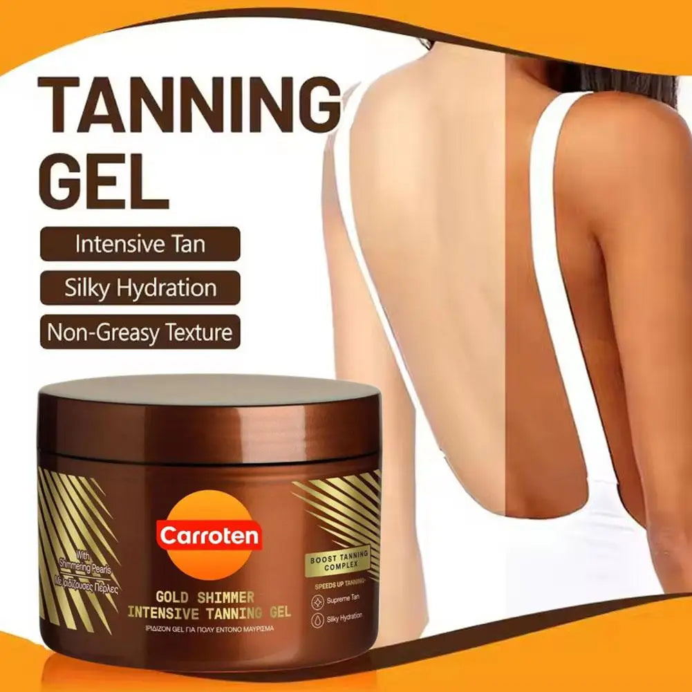 Carroten Intensive Tanning Gel Golden Shimmer Tanning Gel - Sunless Tanning Lotion Natural Tan Glow Beauty Darkening Gel