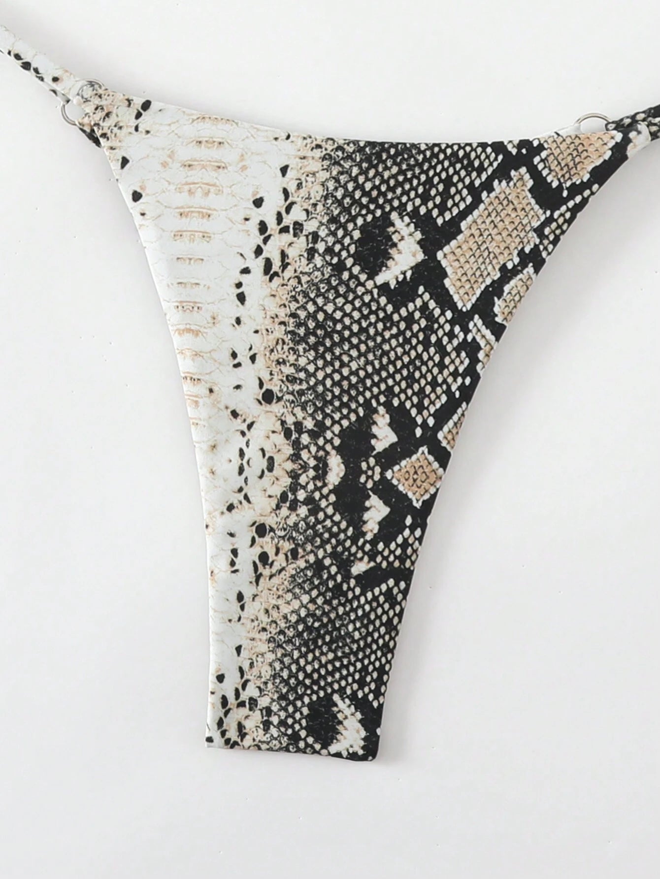 Swim Vcay 2Pcs Women Snakeskin Print Halter Tie Sexy Bikini Set, Beach Vacation 2025 Summer