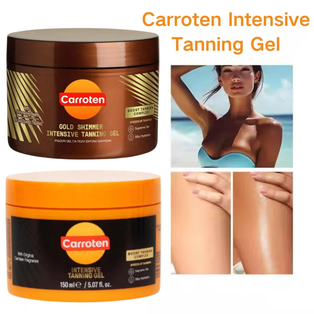 Carroten Intensive Tanning Gel Golden Shimmer Tanning Gel - Sunless Tanning Lotion Natural Tan Glow Beauty Darkening Gel