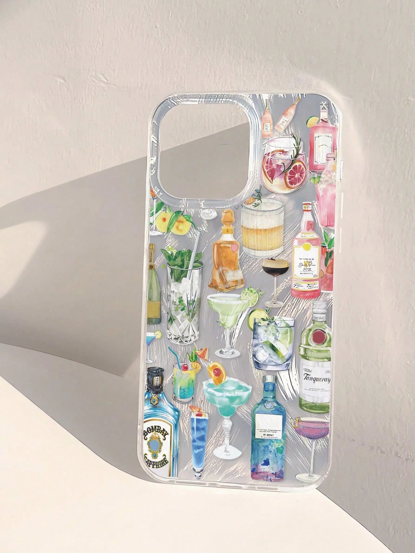 1Pc Transparent TPU Phone Case with Assorted Cocktail Patterns, Anti-Fingerprint, Compatible with Iphone Models: Iphone, Iphone 11, Iphone 14 Pro Max, Iphone 13 Pro, Iphone 15/15 Plus/15 Pro/15 Pro Max/12/12 Pro/12 Pro Max/14/14 Pro/13 Pro Max