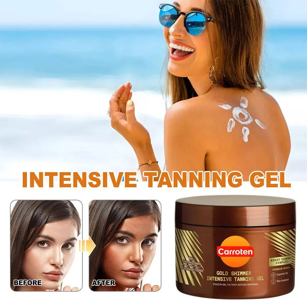 Carroten Intensive Tanning Gel Golden Shimmer Tanning Gel - Sunless Tanning Lotion Natural Tan Glow Beauty Darkening Gel