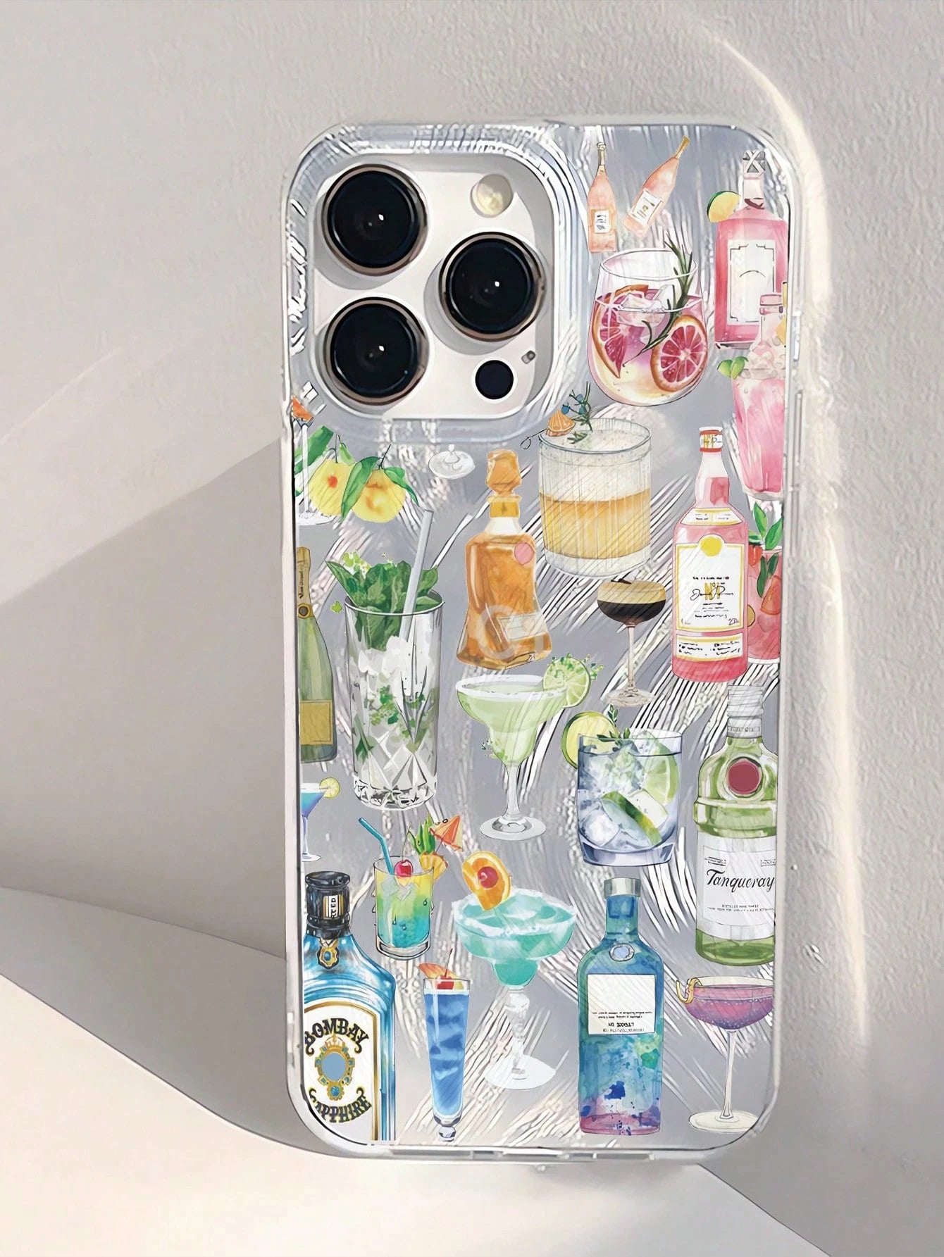 1Pc Transparent TPU Phone Case with Assorted Cocktail Patterns, Anti-Fingerprint, Compatible with Iphone Models: Iphone, Iphone 11, Iphone 14 Pro Max, Iphone 13 Pro, Iphone 15/15 Plus/15 Pro/15 Pro Max/12/12 Pro/12 Pro Max/14/14 Pro/13 Pro Max